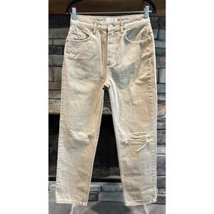 Women’s We The Free Cafe Au Lait Dakota Straight Distressed Jeans Size 27 *A1